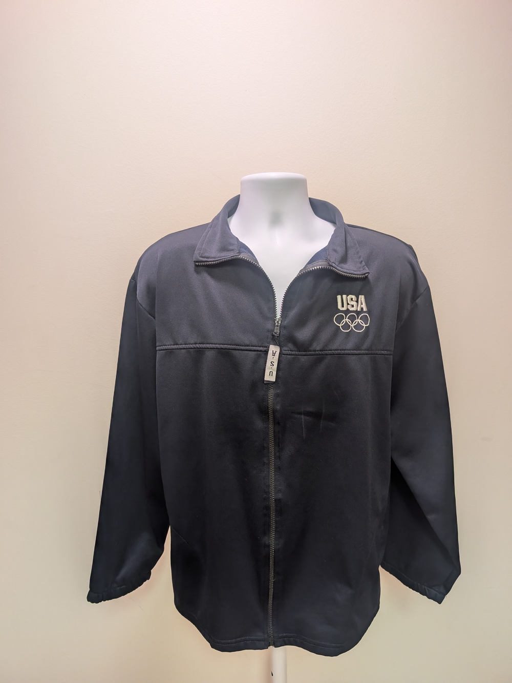 USA Olympic Men's Navy Zip-Front Jacket